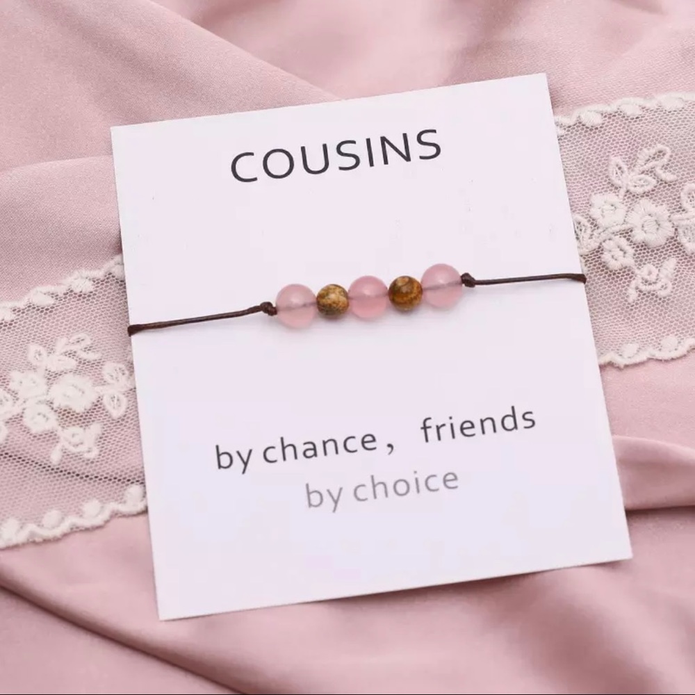 Cousin Bracelet Rose Quartz Beaded Wish Bracelet Family